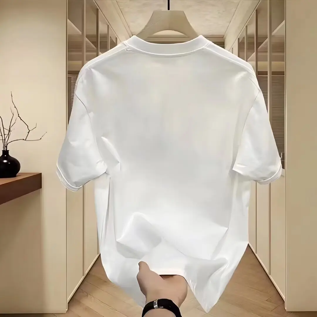 Pure cotton short-sleeved t-shirt - new design for men, small-scale, loose-fitting half-sleeve, suitable for summer tops.