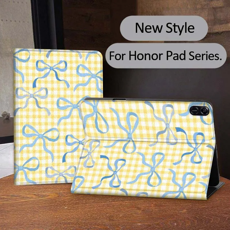 

Elegant Bowknot Pattern For Honor Tab Tablet MagicPad 3 6 7 X8 V7 V8 8 9 X9 X8a X9a 10 Pro Inch 2020 2021 Tablet Case