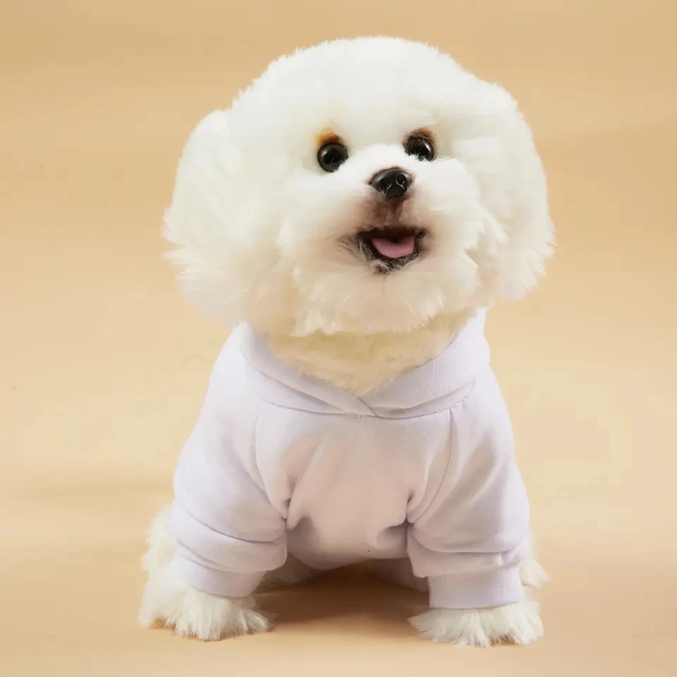 Sublimation Blanks Thick Polyester Dog Clothing Pet Clothes For Custom Plain Fashionable Dog Cat  T-shirts For Winter