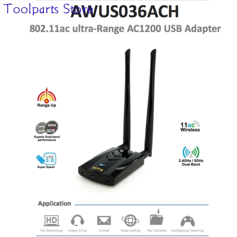 AWUS036ACH RTL8812AU Network Card BT5 Kali Linux MAC