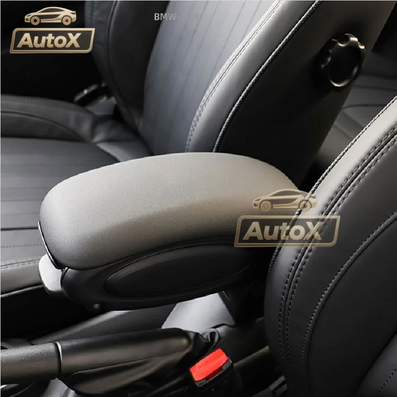 

Кожаный ящик из АБС-пластика для BMW MINI, автомобильный подлокотник, ящик для хранения, аксессуары для модификации автомобиля F55 F56 F57, автомобильный подлокотник с центральным управлением