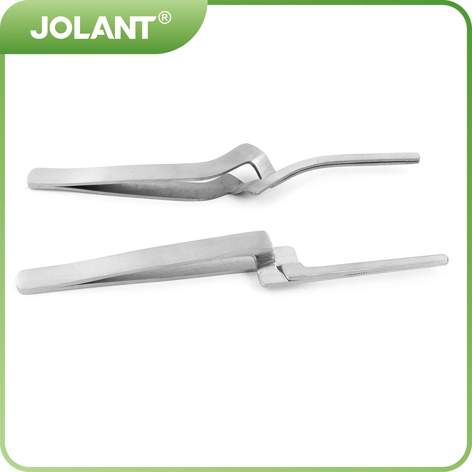 JOLANT Dental Occlusal Paper Tweezers Straight Curved Bite Articulating Paper Holder Serrated Plier Forcep Tool Stainless Steel