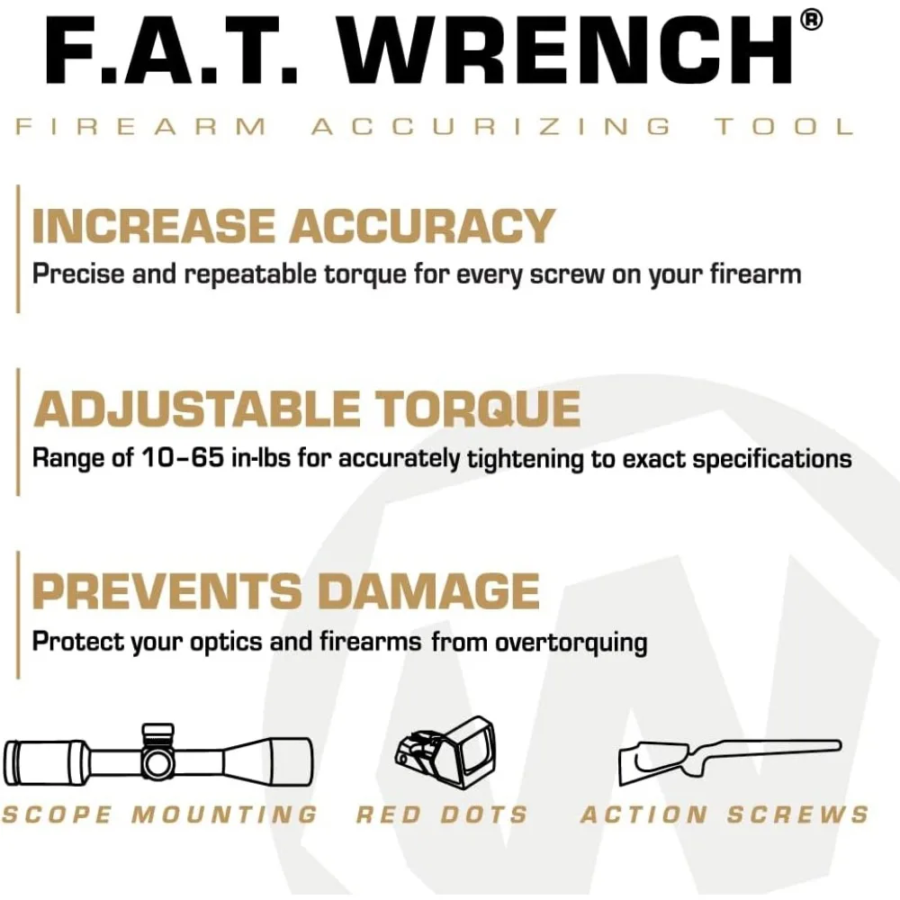 Chiave dinamometrica di precisione per armi da fuoco che accurano con misurazione pollici/libra, set di punte e custodia per montaggio su cannocchiale e Gu