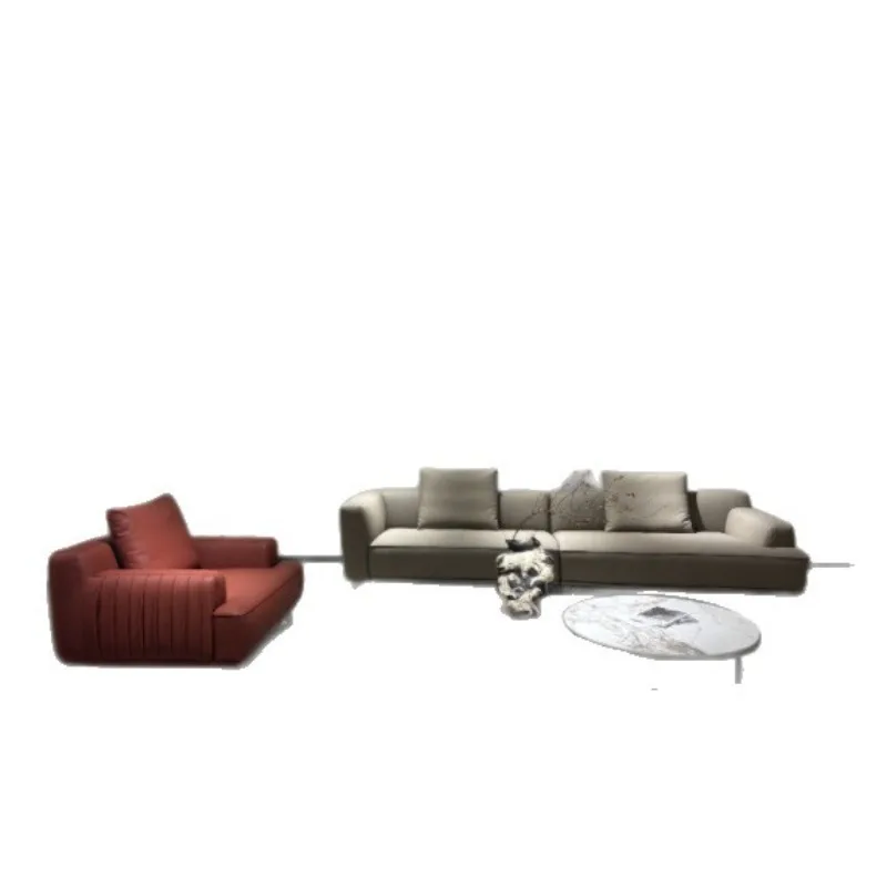 

First layer cowhide combination sofa Modern simple sofa Living room leather sofa