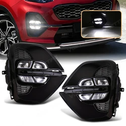 LED Fog Lamps For KIA Sportage KX5 2019 2020 DRL Daytime Running Lights US Russia Asia Type Car Front Bumper Headlights 12V