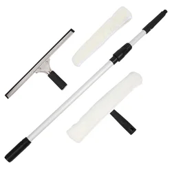 Telescopic Window Cleaner Washer Squeegee Kit outside Cleanser Long for Cleaning Scraper Windows Brush and Glass Mirror