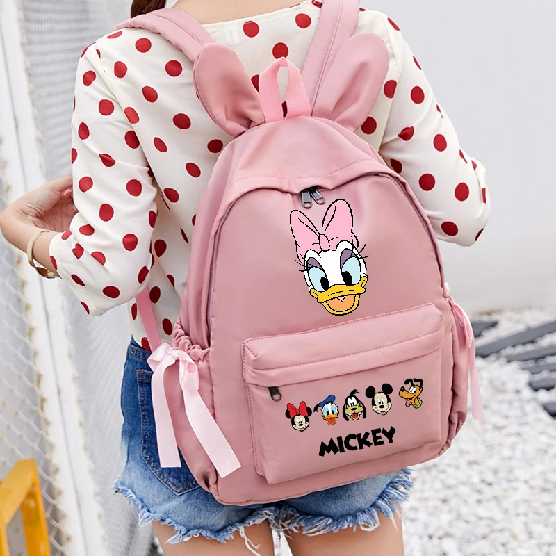 Disney Mickey Cartoon Backpack School Student Waterproof Bags Donald Duck Schoolbag Teen Bookbag Rucksack Travel Backpack