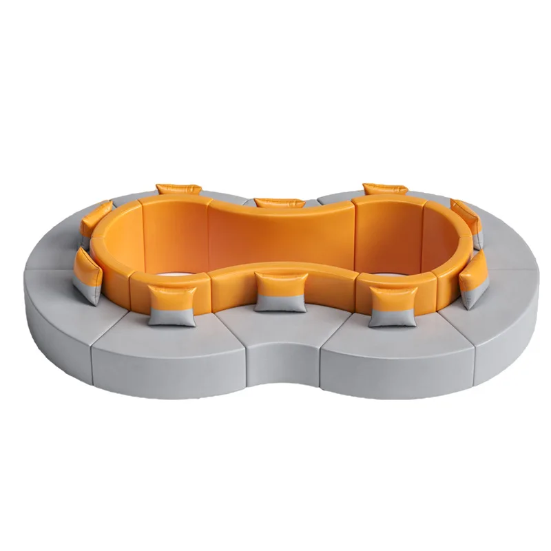 

Common area modular sofa set in synthetic leather, modern design, suitable for commercial use