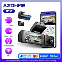 AZDOME M590 Dash Cam for Cars 3 Channel Dash Camera 2.5K+1080P+1080P Front and Rear Inside Car Cam with GPS  WiFi 6 Parking Mode