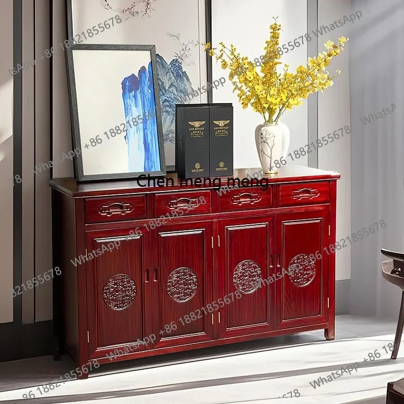Side cabinet restaurant mahogany storage storage wall integrated cabinet movable tenon and mortise laminate