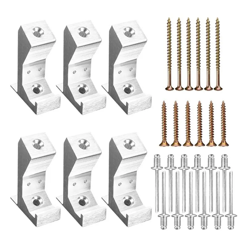 AAAN-6Pcs Aluminum Alloy Floor Repair Kit Squeaky Wood Floor Fixing Tools For Hardwood Flooring And Loose Floorboards