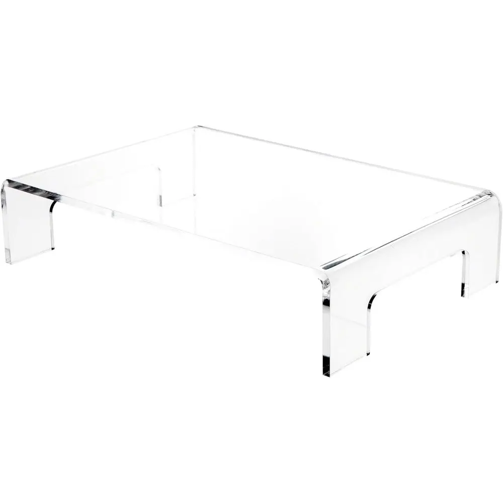 

Acrylic Display Stand with Tray and Handles, 4 High x 18 Wide x 12 Deep, 3/8 Thick