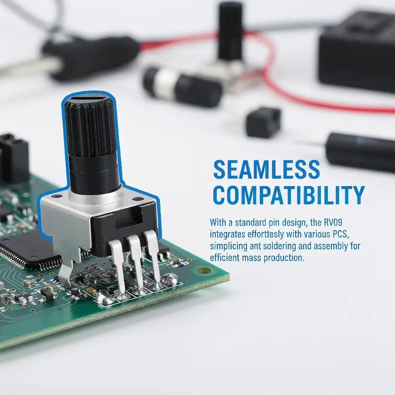 10Pcs RV09 Vertical Horizontal 12.5MM Shaft 10k 20k 50k 100k Adjustable Resistor 3pin Seal Potentiometer