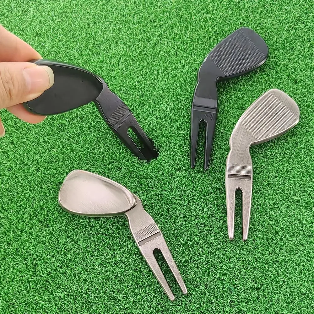 Spacecraft Golf Green Fork Magnetic Portable Divot Fork Zinc Alloy Multifunctional Golf Ball Marker Mark Location