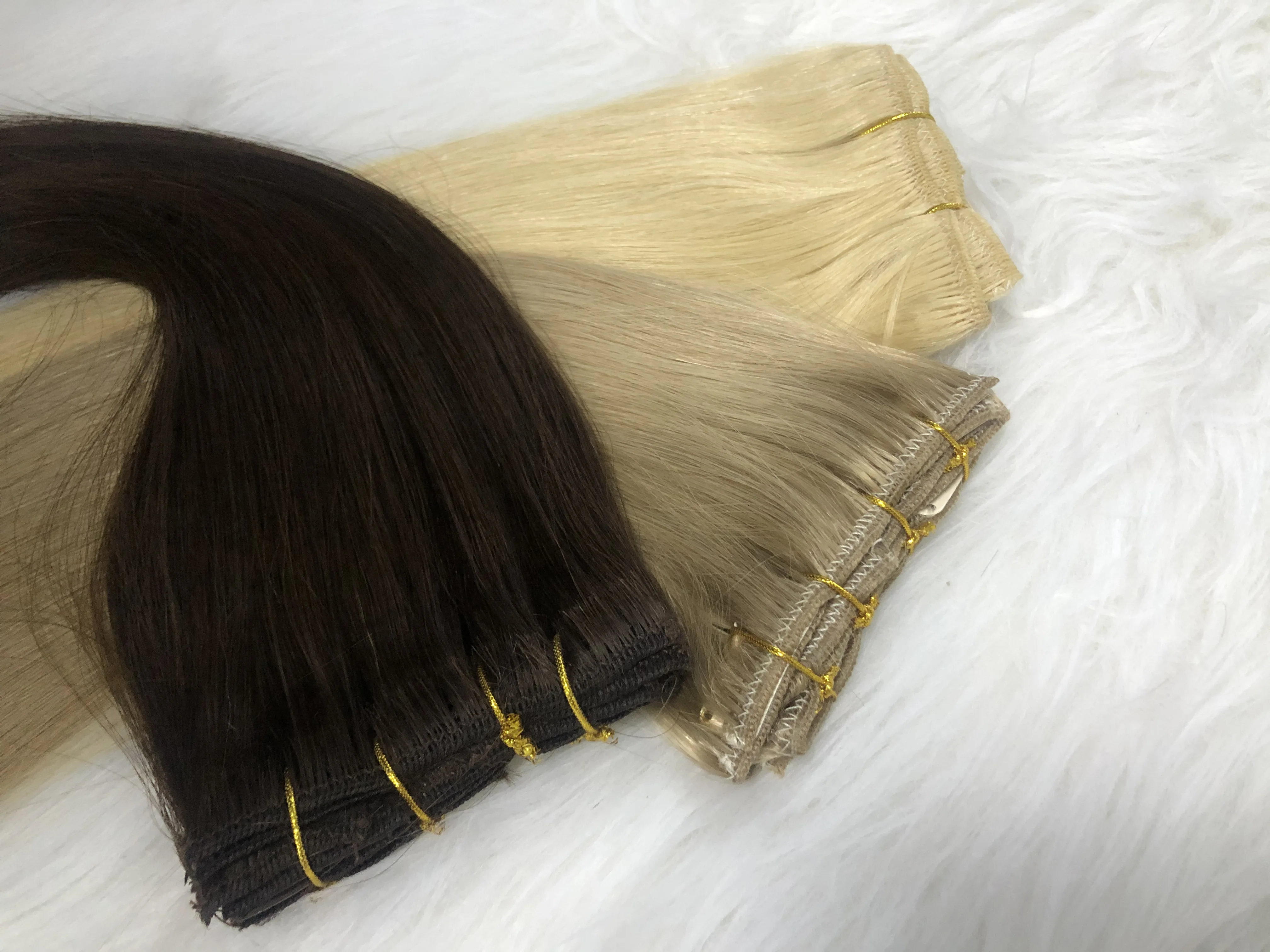 Picture 3: Straight Clip in Full Head Hair Extension 7pcs Clip-in Human Hair Extensions 70g 100g 120g Natural Clip in Hair Extension Ombre