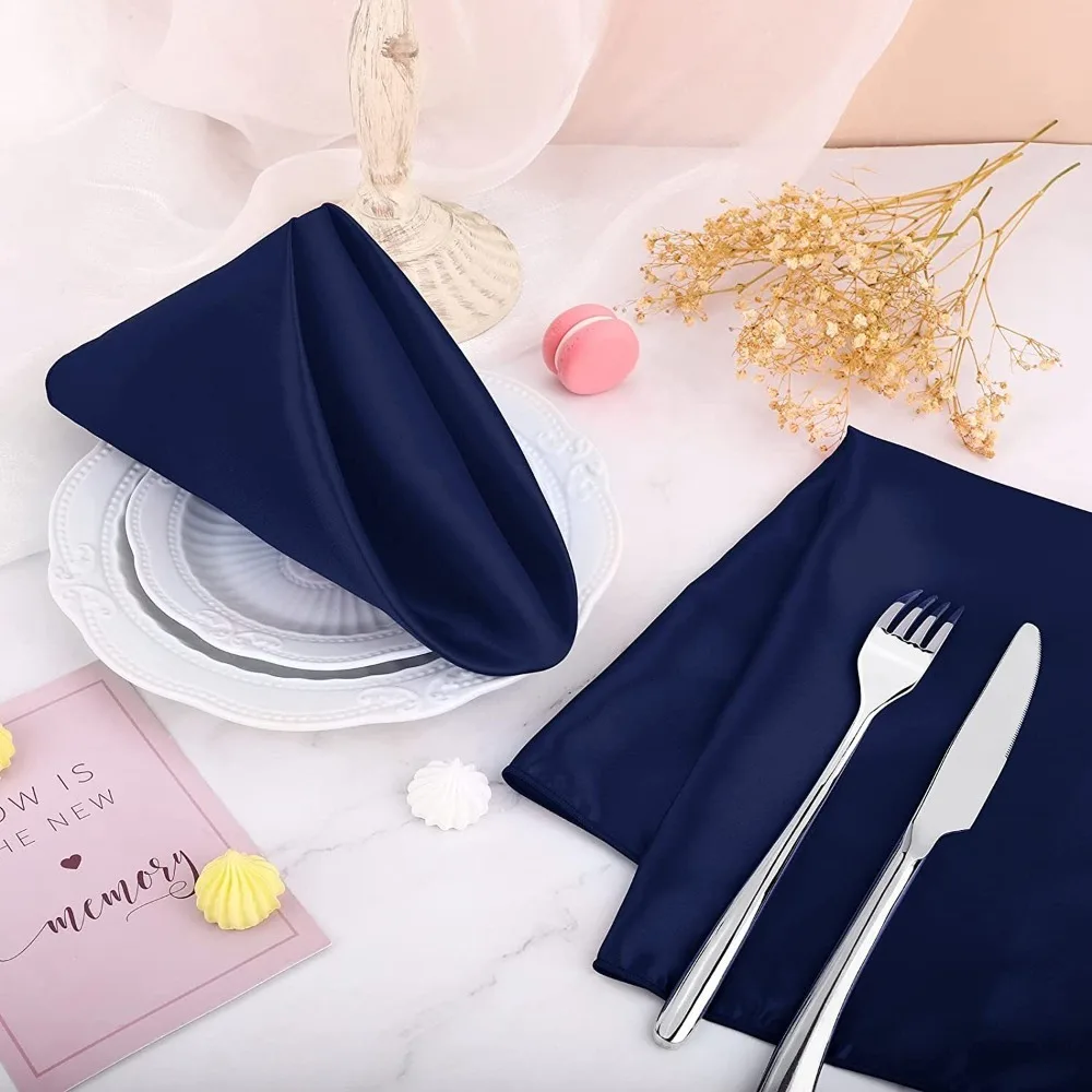 10pcs Wedding Decoration 30x30cm Satin Napkin Soft Reusable Dinner Napkins Washable Table Napkins Event