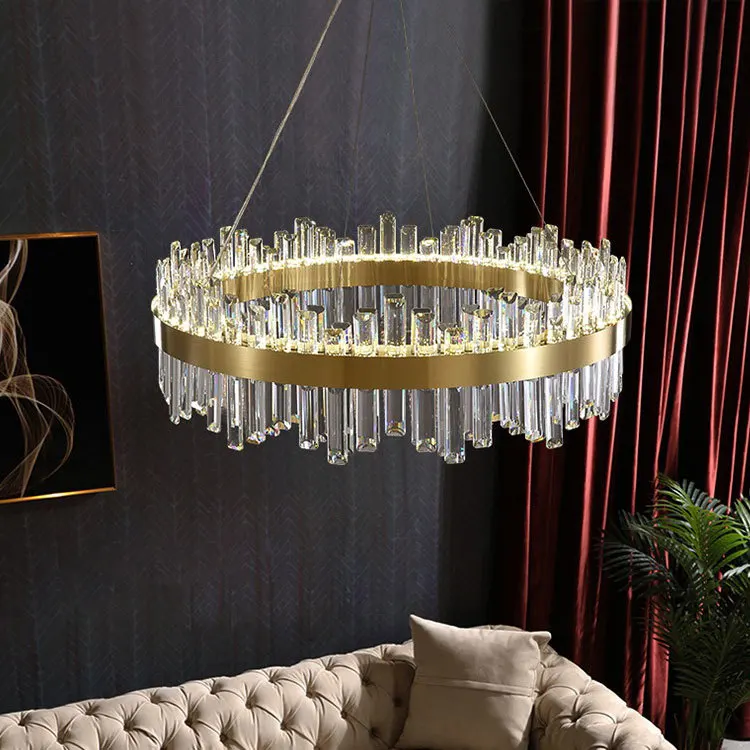 Cross-border light luxury crystal chandelier modern simple living room lamp high-end hall main lamp dining room lamp chandelier