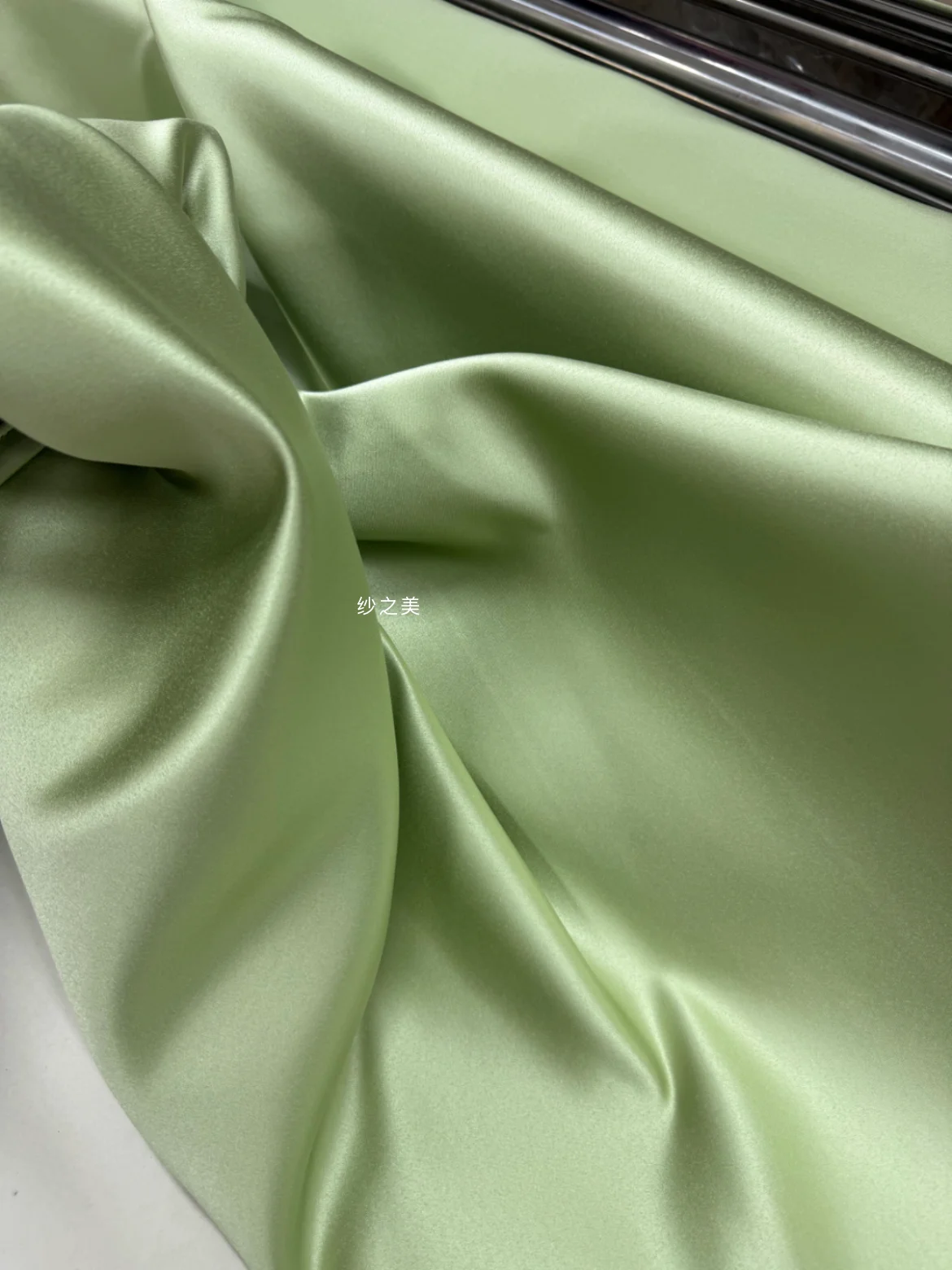 Light Green Champagne Pink Draping Fabric for Wedding Dress Thick Satin Background Stage Cloth Gown Fabric