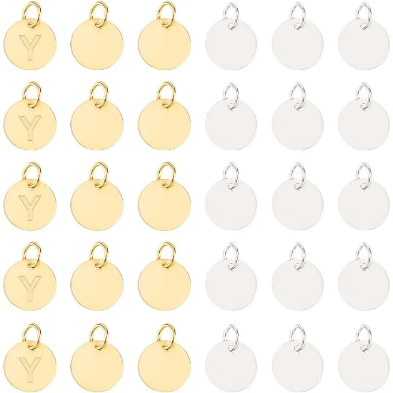 

100 шт., круглые металлические подвески, 2 цвета, 12 мм