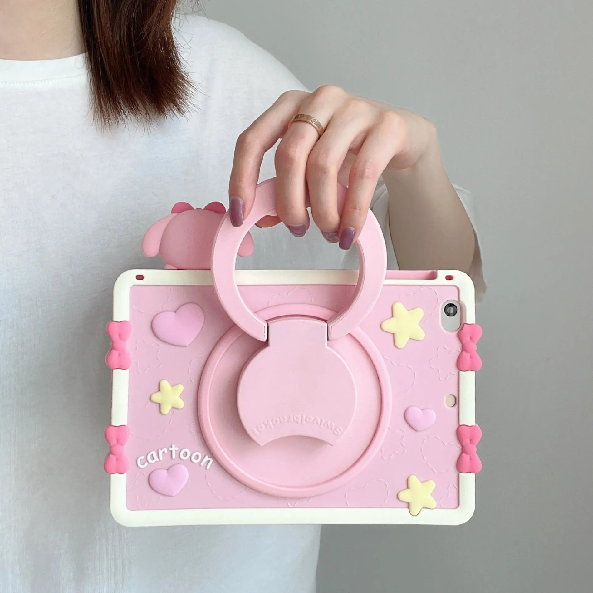 360 Rotation Stand Cover For IPad Pro 11 2018 2020 2022 Cute Pattern Kids Cases,For iPad 5 6 10 Air 1 2 3 4 5 Mini 1 2 3 4 5 6