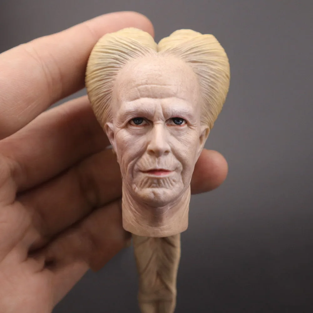 1/6 Male Horror Dracula Vampire Head Sculpture Carving with Long Hair Model Fit 12