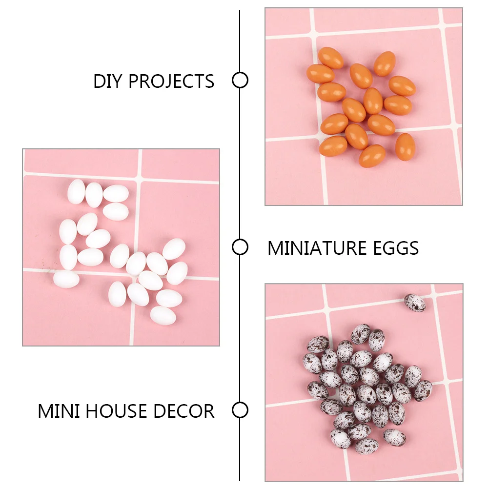 30-delige gesimuleerde mini-eieren miniatuur micro-tuindecor kleine plastic kleine decors