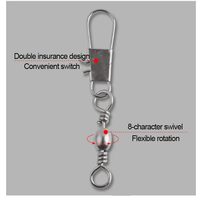 100 Cái/gói 3 Kích Thước Xoay Câu Cá Đầu Nối Ốp Pin Cán Mồi Câu Cá Giải Quyết Hợp Kim Câu Cá Cá Dụng Cụ Phụ Kiện