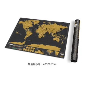 Markable Scratch Map China Edición Mundial Mini Tarjeta de viaje Trail de viaje Registro Muro de arte de la pared Mapa de decoración del cartel 8 Mejor Mapa Mundial de Ventas 3D - №4