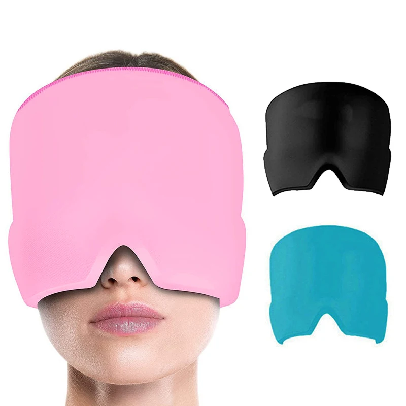 1Pc Migraine Relief Cap Headache Gel Hot Cold Therapy Ice Cap Relieve Pain Ice Hat Eye Mask Gel Hot Cold