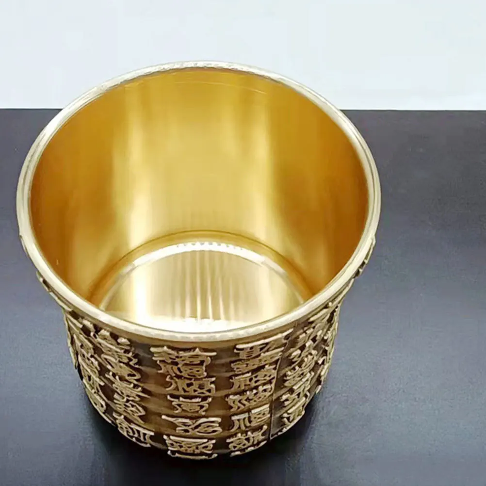 

Copper Fortunate Cup Decor Temple Offering Classic Household Desktop Ornament Decorative Craft Copper Adornment