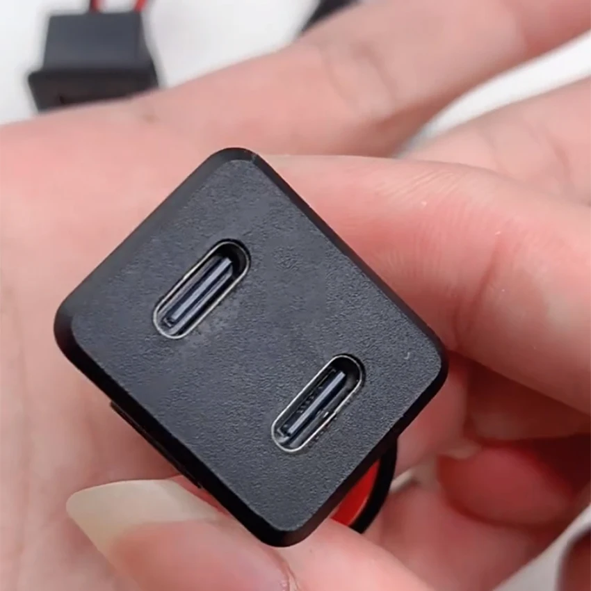 

1pcs Double Layer USB Female Base Type-C Socket and Female Usb Lamp Charging Socket Power Socket With Cable Connector