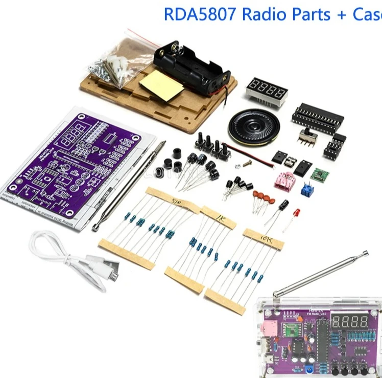 

Электронный комплект «сделай сам» RDA5807S 87-108 МГц, обучающий и обучающий комплект, 5 В/3 ВFM, компонент для радиосварки, двойной источник питания