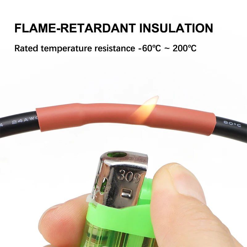 1.7:1 Shrink Rate Soft Silicone Heat Shrink Tube High Temperature Rubber Insulated DIY Wire Repair Wrap Protective Cable Sleeve