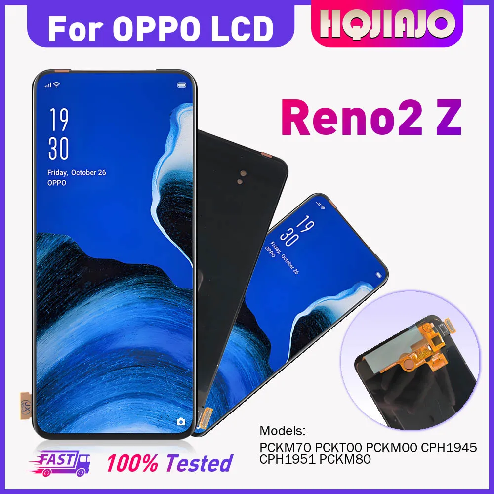 For Oppo Reno2 Z 6.53'' OLED LCD Display Touch Screen Digitizer Replacement Compatible with PCKM70 PCKT00 PCKM00 CPH1945 Reno 2Z