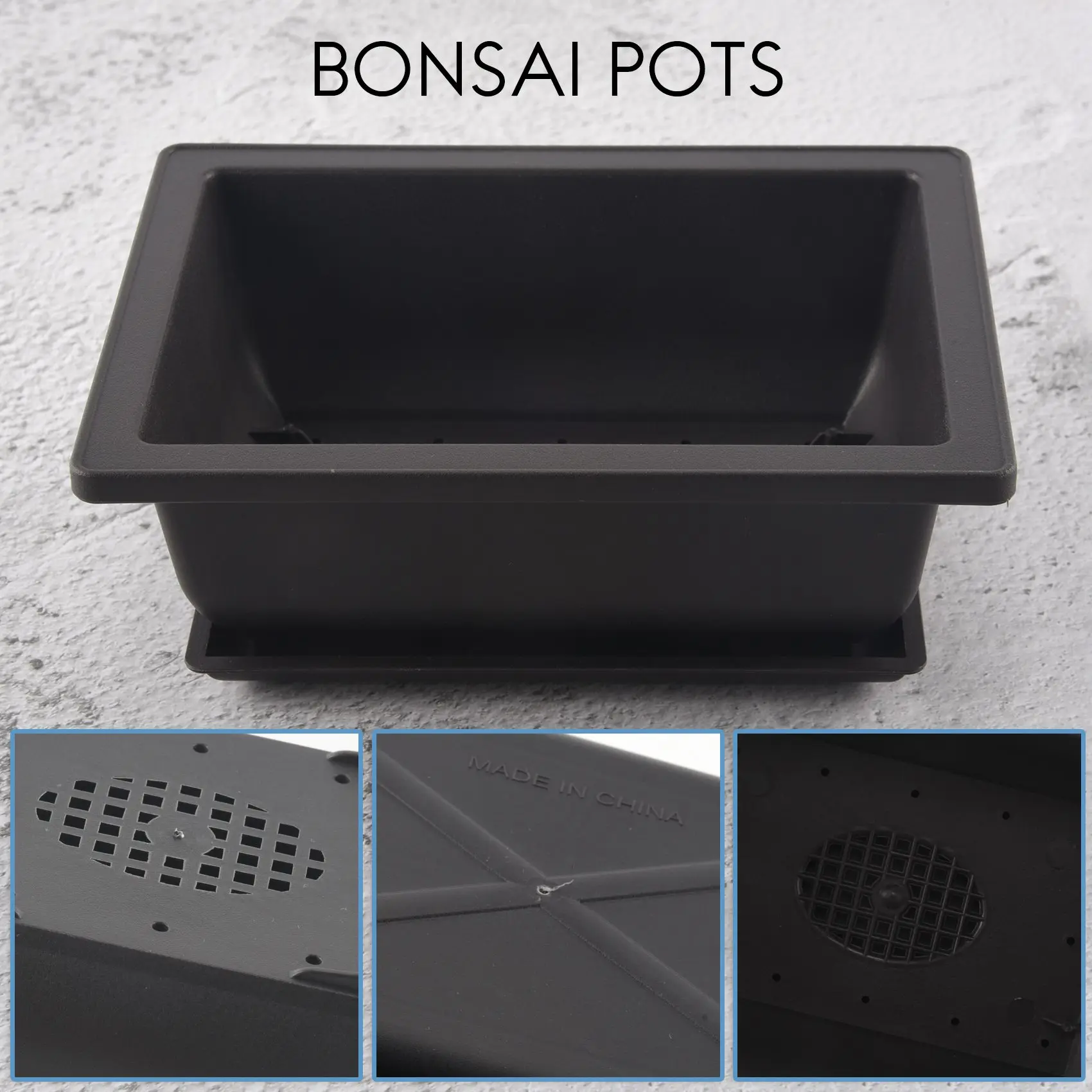 식물, 꽃, 허브, 플라스틱 사각 화분, 내장 메쉬가 있는 클래식 딥 습식 트레이, 6 개 분재 화분