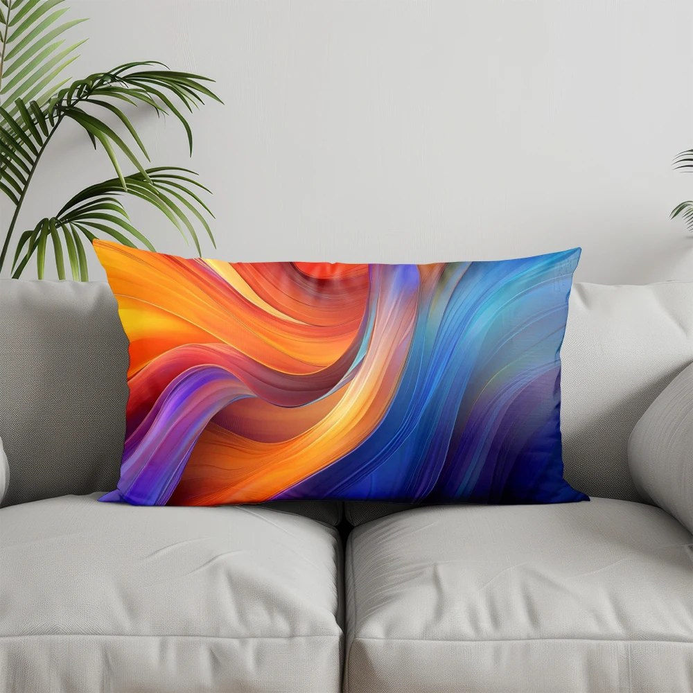 Home Decor Colorful Swirl Pattern Throw Pillow Suitable For Sofa Bedroom Car Pillow Cover Cushion Rectangular Back Cushion