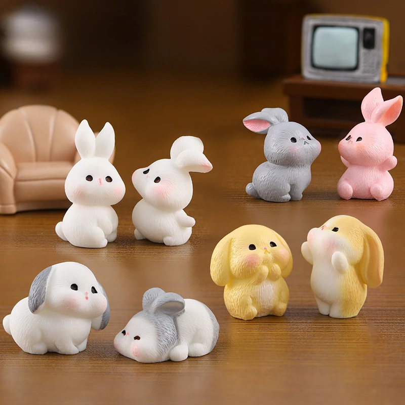 

100pcs Wholesale 3D Resin Rabbit Dog Miniature Craft Home Decoration DIY for Fairy Garden Landscape Dollhouse Accessories