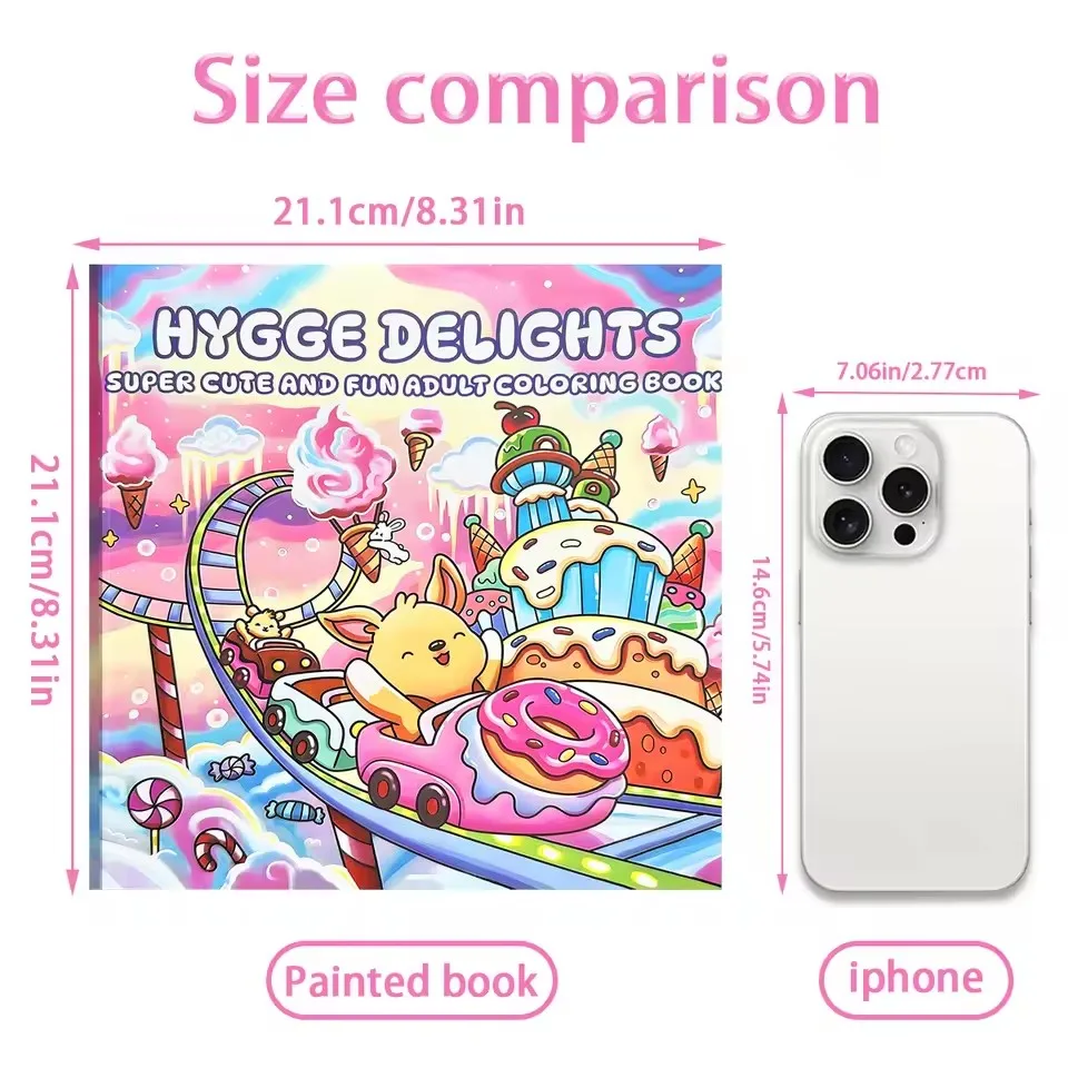 Hygge Delights Cute and Fun Adult Coloring Book  Featuring Adorable Animal Characters Engaging in Relaxation