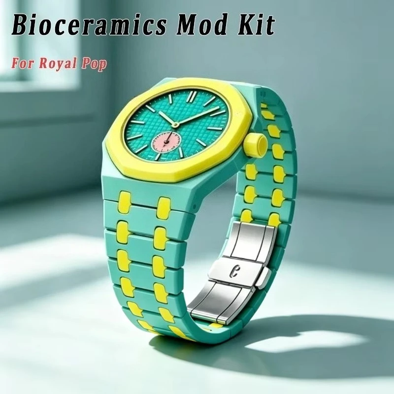 Biokeramik-Uhrengehäuse-Armband-DIY-Modifikations-Set, Gehäuse-Armband-Umrüstsatz für Armbanduhren-Zubehör für Royal POP