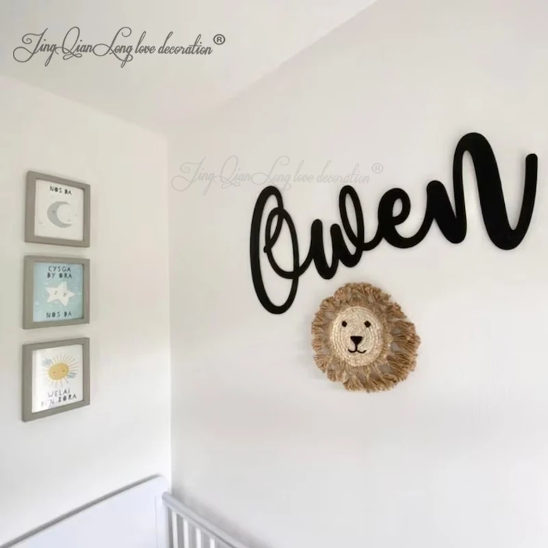 Custom Decorative Wooden Sign - Nursery Baby Name Home Bedroom  Children's Decor Hanging Wall Name Letter Sign