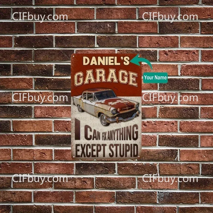 20x30cm Garage Custom Metal Plaque, Personalized Funny Slogan Auto Workshop Wall Decor (For Decoration Only)