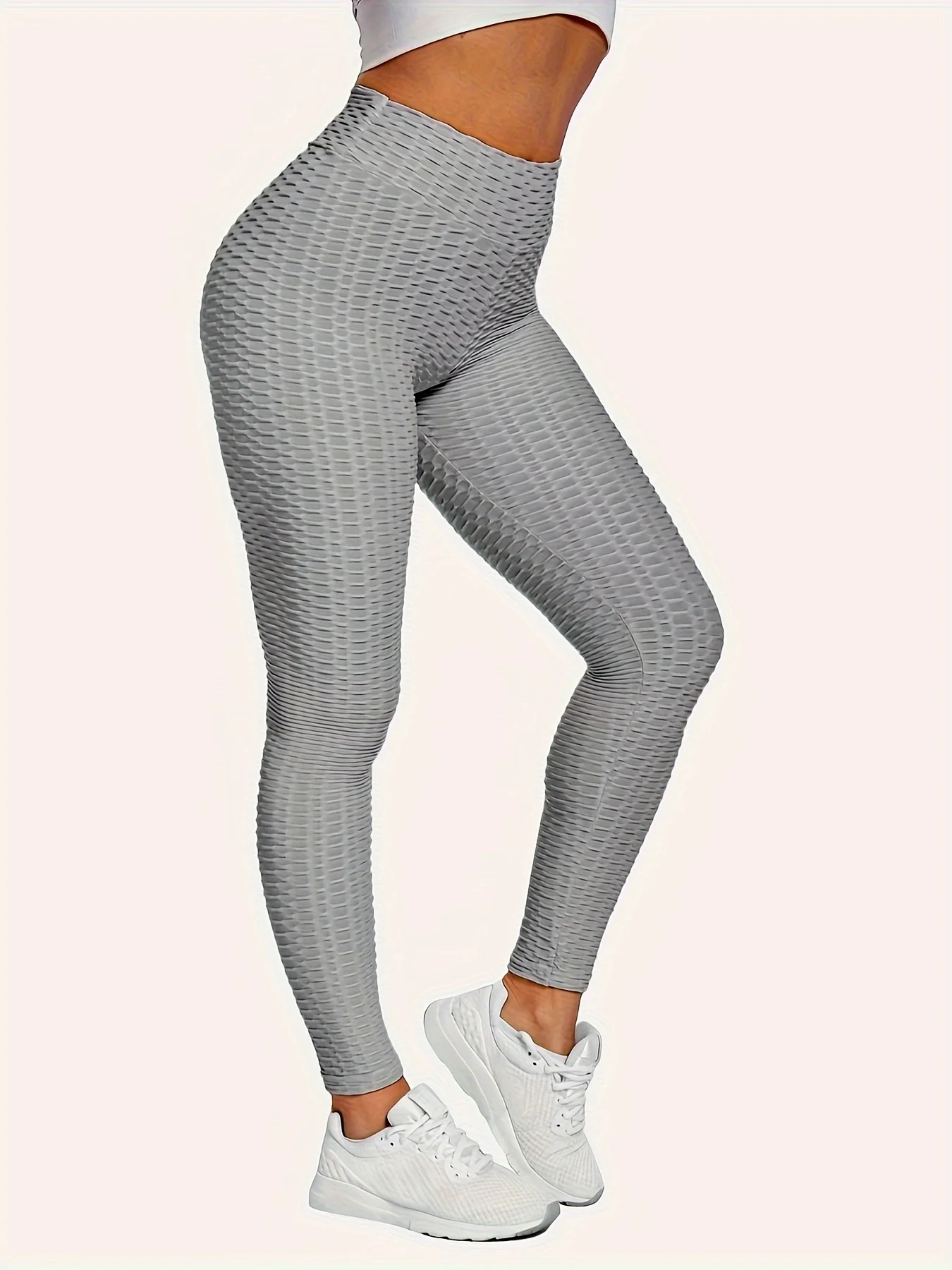 Mallas deportivas ajustadas para mujer, pantalones de realce de cadera, Color sólido, Sexy, Burbuja, Yoga