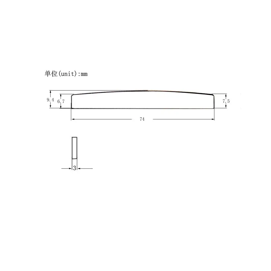 6 String Guitar Bridge Saddle Beige Plastic Durable Acoustic Part for Pretty Acoustic Guitar