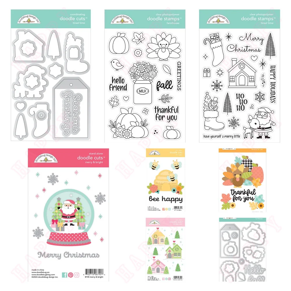 

2024 New Christmas Tiny Tinsel Town Die Metal Cutting Dies and Stamps DIY Scrapbooking Card Stencil Paper Cards Handmade Album