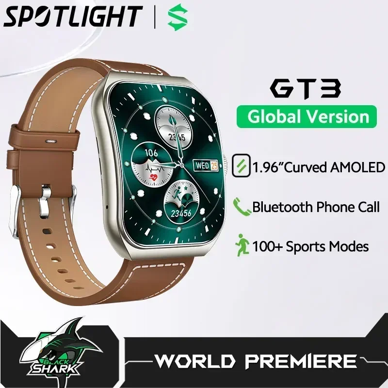 

Black Shark Watch GT3 Global Version 1.96'' Curved Display 10 Days Battery Life 24H Health Monitoring 100+ Sport Modes IP68