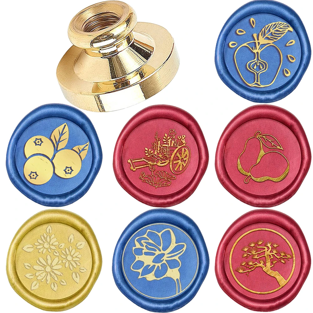 

25Mm Removable Brass Head Fruit Flower Wax Seal Stamp Diy Craft Supplies Scrapbooking Christmas Wedding Invitation Decoration