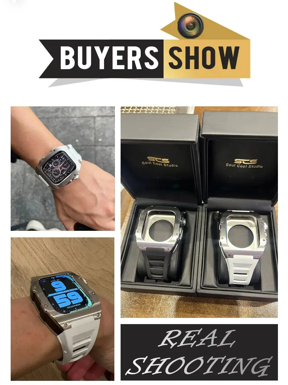 حافظة Soul Cool Titanium لساعة Apple Watch Ultra 2/3 49 ملم، طقم تعديل iWatch، حزام مطاطي فلوري، جودة فاخرة عالية #3