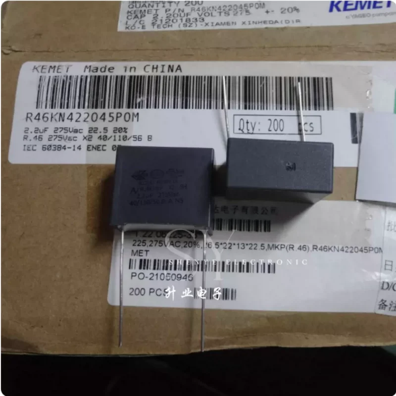 10pcs-100pcs KEMET AV R46KN422045P0M 2.2uf/275VAC 2u2 225 brand new film capacitor 22MM