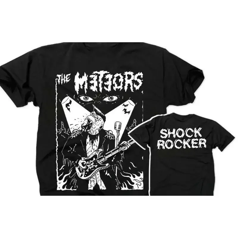 HOT The Meteors band shock rocker T shirt black 2F686
