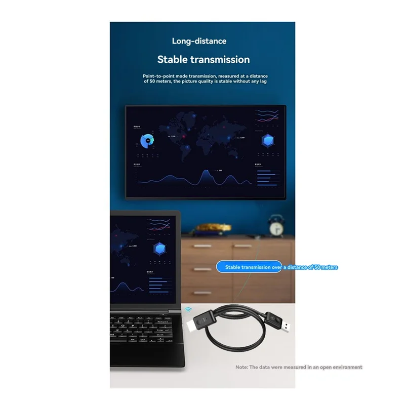 Y14A 1080P -Compatible Wireless Video Transmitter Receiver Kit 50M Range Plug & Play For TV PC Camera Monitor